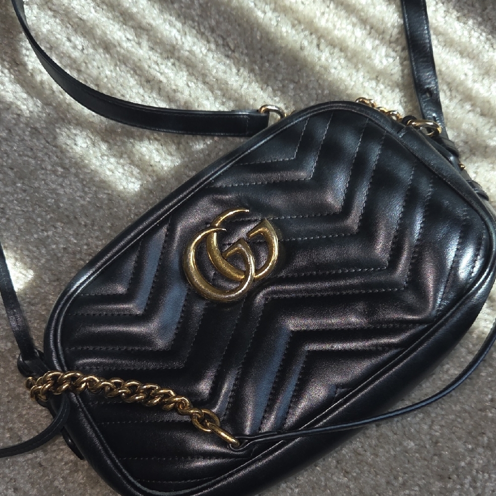 Gucci Black Quilted Leather Crossbody Bag
